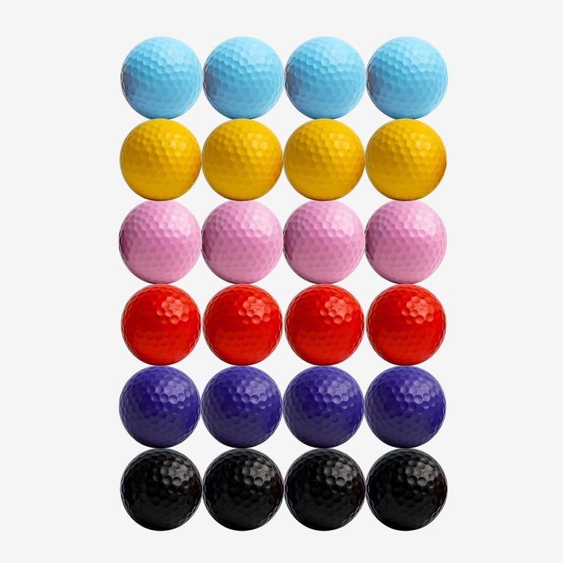 Thorza Colored Golf Balls - Multicolored Set of 24 for Kids Mini Golf, Putting Practice and Children Training - Image 1
